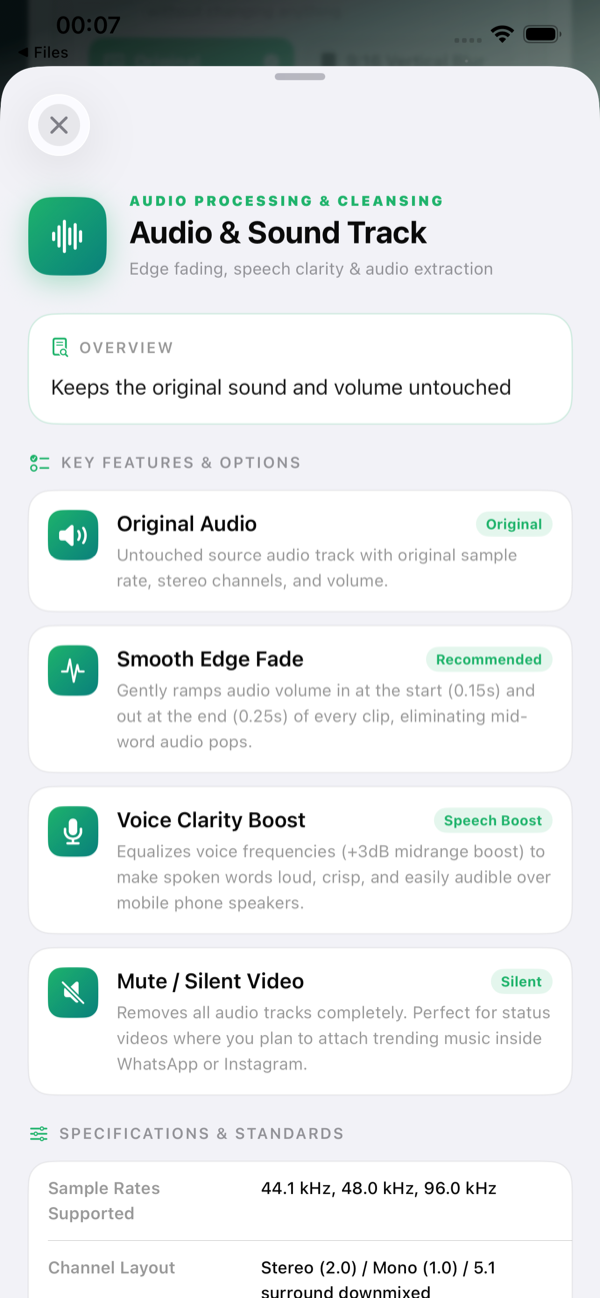 StatusClips Audio Processing Suite on iPhone